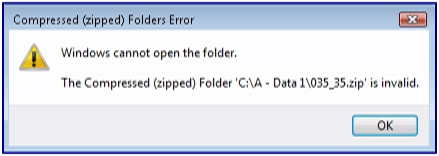 Zip File Does Not Appear To Be A Valid Archive